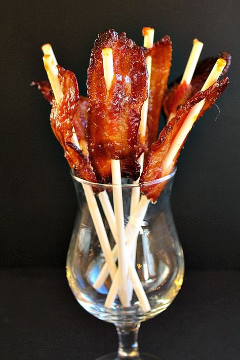 Candied Bacon Lollipops | A Cork, Fork, & Passport™ Bacon Lollipops, Bacon On A Stick, Concession Stand Ideas, Bacon Candy, Bacon Roses, Bacon Cups, Brown Sugar Bacon, Vintage Cupcake, Special Gifts For Him