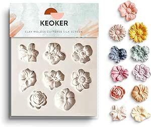 KEOKER Flower Polymer Clay Molds - 1 Pcs for Jewelry Making, Polymer Clay Molds for Earrings Decoration (Medium Flower) Formy Silikonowe, Polymer Clay Mold, Candle Making Molds, Flower Molding, Fondant Silicone Molds, Flower Packaging, Candles Crafts, Molding Clay, Clay Pottery