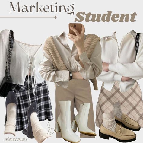 Marketing Student Aesthetic, Student Aesthetic Outfit, Marketing Student, Fashion 23, Niche Aesthetic, Student Aesthetic, Dark Academia Clothes, Academia Clothes, Aesthetic Outfit