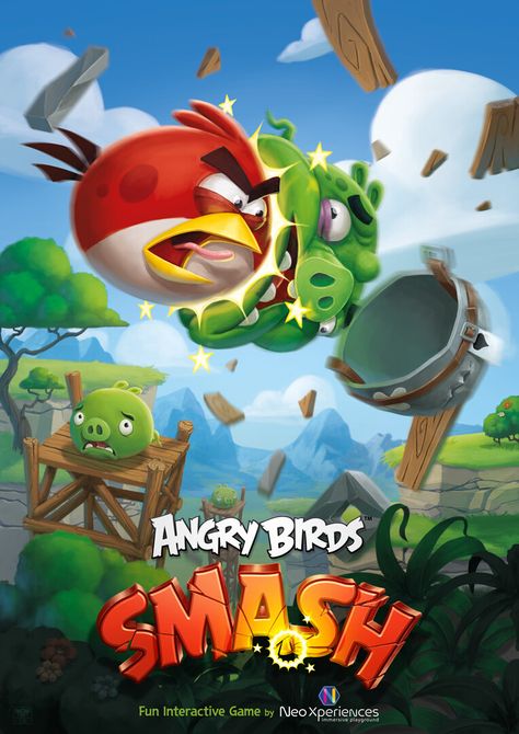 ArtStation - Angry Birds Smash Promotional Poster, Bird Poster, Game Ui Design, Angry Bird, Casual Game, All Birds, Sony Pictures, Game Ui, Angry Birds