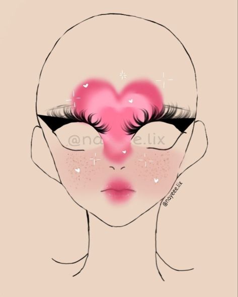 سوي فولوو🩷 Makeup Look Drawing, Face Painting Designs Aesthetic, Boceto Makeup Egirl, Face Art Makeup Paint Ideas, Face Chart Makeup Ideas, Face Painting Aesthetic, Makeup Looks Drawing, Makeup Ideas Drawing, Makeup Template