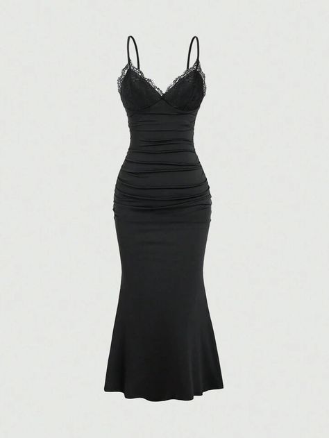 Dinner Dresses Classy Elegant Long, Dinner Dress Classy Elegant, Satin Black Dress, Modest Girly Outfits, Dinner Dress Classy, Cami Maxi Dress, Trendy Phone Cases, Black Satin Dress, Dinner Dress