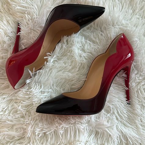 Hot Chick Louboutin Degrade Black-Red Heels Never Worn Brand New