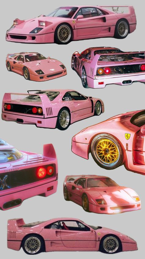 Pink Ferrari F40, Pink Ferrari, Pink Cars, Ferrari Cars, R34 Gtr, Pimped Out Cars, Ferrari F40, Street Racing Cars, Pink Car