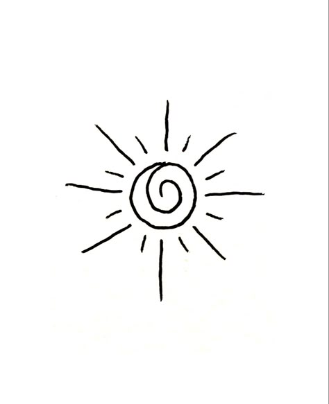 Sun Doodles Aesthetic, Simple Cute Designs To Draw, Spiritual Easy Drawing, Smiley Sun Tattoo, Sun Sketch Simple, Sun Simple Drawing, Easy Sun Drawing, Nature Doodles Simple, Simple Sun Drawing