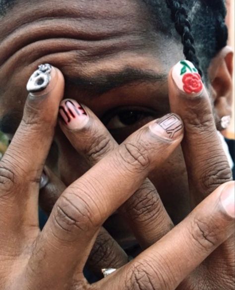 Mob Nails, Mens Manicure, Asap Mob, Pretty Flacko, Mens Nails, Wsj Magazine, Hard Nails, Painted Nails, A$ap Rocky