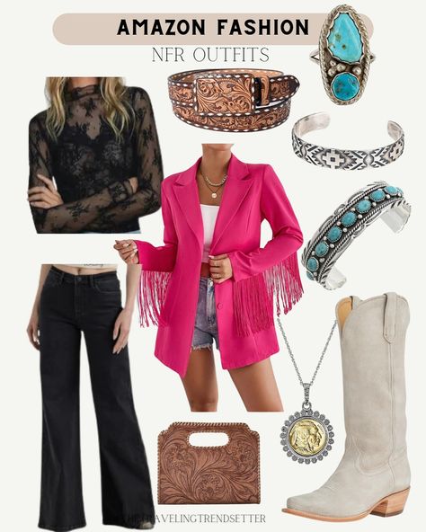 20 NFR OUTFIT IDEAS FROM AMAZON: these could also be worn to Nashville or a country concert, all are trendy classy and cute but won’t break the bank! - The National Finals Rodeo - comment NFR & I’ll dm all the 🔗 so you can snag your favs. + A few would be perfect for the up and coming holidays and parties as well for all my western girlies. Send to a friend and save for outfit inspo 🖤 #nfr #nfrfashion #vegasoutfit #nfrstyle #wrangler #thanksgivingoutfit #girlsnightout #countryconcertout... Rodeo Vegas Outfit, Nfr Vegas, Outfit Ideas From Amazon, Nfr Outfits, Nfr Style, National Finals Rodeo, Nfr Fashion, Send To A Friend, Vegas Outfit