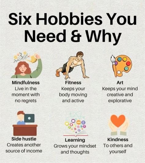 You Should Have 5 Hobbies, How Many Hobbies Should You Have, High Value Hobbies, Types Of Hobbies, Different Hobbies, Fitness Art, Bettering Myself, Skills To Learn, Health Diet