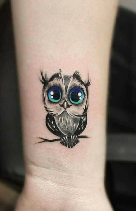 Enchanted Tattoo, Cute Owl Tattoo, Tato Henna, Owl Tattoo Design, Cat Tattoos, Tiny Tattoo, Gothic Tattoo, Tattoo Feminina, Owl Tattoo