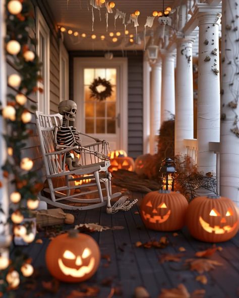 38 Outdoor Halloween Decorations Porch - Home Soils Outdoor Halloween Decorations Porch, Halloween Patio Decor, Diy Halloween Porch, Porche Halloween, Halloween Decorations Outdoor Porch, Outside Halloween Decorations, Outdoor Halloween Decorations, Halloween Front Doors, Fall Decorating Ideas