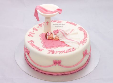 Christening Cake For Christening Baby Girl, Christening Cake Girls, Baptism Cake Girl, Dedication Cake, Baptismal Font, Cake Designs For Girl, Religious Cakes, Single Layer Cakes, Little Pony Cake