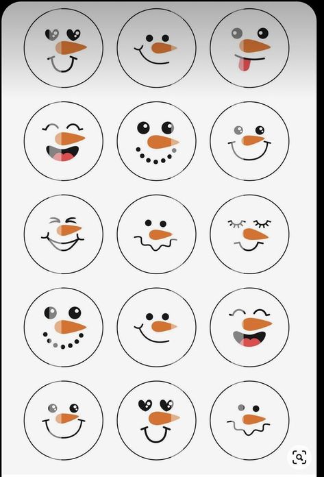 Cute Snowman Faces To Paint, Snowmen Faces Painted, Painting Snowman Faces, Snowman Faces To Paint On Wood, Snowman Faces Template, Painted Snowman Faces, Snowman Faces To Paint, Doodle Snowman, Diy Christmas Ornaments To Sell