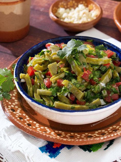 Ensalada de nopales is a Mexican cactus salad that's bright, slightly lemony, aromatic, savory, tender, nutritious and just downright Cactus Salad Mexican, Cactus Recipe Nopales, Nopales Recipes Mexican, Nopales Recipes, Nopales Recipe, Cactus Recipe, Cactus Food, Cactus Salad, Mexican Cactus