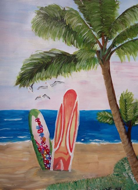 Tropical Signs, Surfboard Painting, Custom Jean, Art Plage, Cafe Pictures, Surf Boards, Summer Painting, Beach Wall Decor, Burton Snowboards