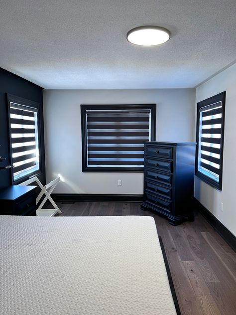 Zebra shades, bedroom ideas Black Zebra Blinds, Popular Window Coverings, Blinds For Bedroom, Beautiful Blinds, Zebra Shades, Barrie Ontario, Zebra Blinds, Bedroom Blinds, Vertical Blinds