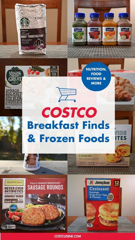 Looking for easy breakfast ideas and frozen breakfast ideas from Costco? Costcuisine reviews these Costco breakfast finds from coffees to juices to frozen breakfast sandwiches and egg bites. Follow for more tips on what to buy at Costco. Costco Breakfast Ideas, Breakfast Foods Easy, Frozen Breakfast Ideas, Frozen Breakfast Sandwich, What To Buy At Costco, Best Costco Food, Frozen Breakfast Sandwiches, Costco Snacks, Starbucks Sous Vide Eggs