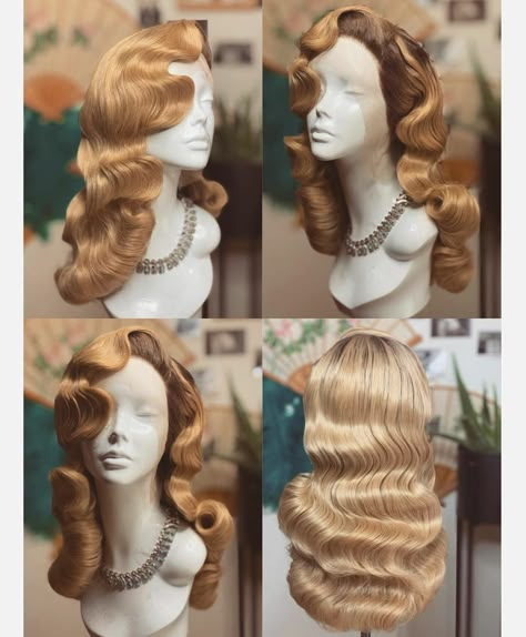 High Fashion Hair, 1920s Hair, Hollywood Hair, Retro Hairstyles, Hair Art, Aesthetic Hair, Vintage Hairstyles, Hair Designs, Prom Hair