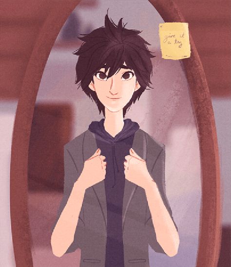 Older Hiro Hamada trying on his brother, Tadashi's blazer jacket and it does look good on him. Tadashi Hamada Fanart, Tadashi Hamada, Hiro Big Hero 6, Hiro Hamada, Online Comics, Baymax, Hero 6, Wallpapers Iphone, Big Hero 6