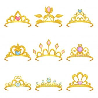 Princess Crown Drawing, Tiara Drawing, Crowns Royal, Human Body Projects, Golden Princess, Crown Illustration, Crown Drawing, Fairy Stickers, Royal Crowns