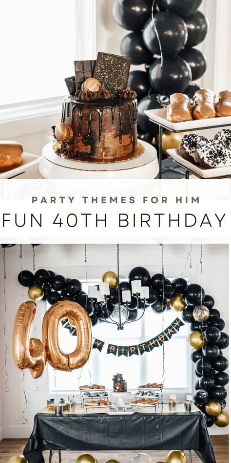 Plan the perfect milestone birthday party with this 40th birthday themes for him. Kick off a new decade in style! 40th Birthday Decorations Men, Mens 40th Bday Party Ideas, Themes For 40th Birthday Party For Men, 40th Theme Party Ideas For Men, 40 Birthday Themes For Men, Simple 40th Birthday Party Ideas, Husbands 40th Birthday Party Ideas, Men’s 40th Birthday Theme, Classy 40th Birthday Party Ideas For Men