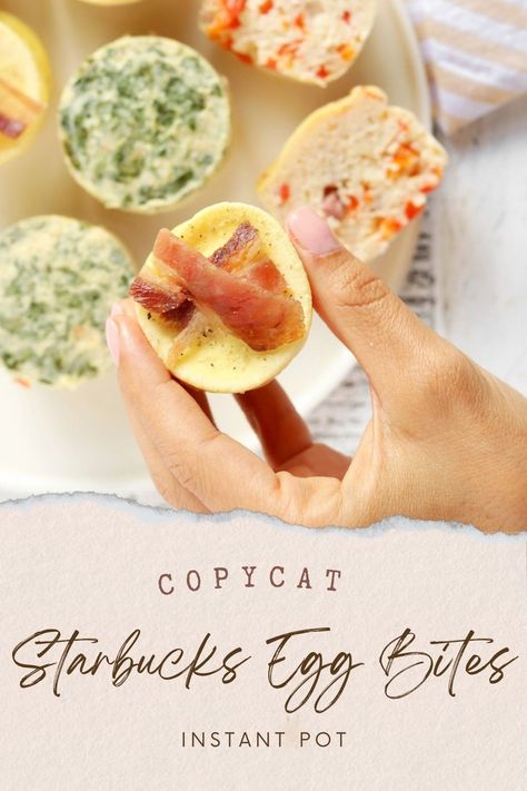 Instant Pot Egg Bites are healthy and easy to make. Make ahead and freezer-friendly. Copycat Starbucks Egg Bites Instant Pot, Copycat Egg Bites, Egg Bites Starbucks, Starbucks Egg Bites Recipe, Instant Pot Egg Bites, Starbucks Egg Bites, Egg Bites Recipe, Copycat Starbucks Recipes, Healthy Snack Options