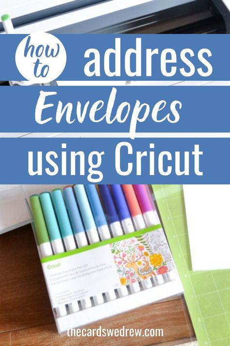 How To Make Address Labels With Cricut, Address Envelopes With Cricut, How To Address Envelopes With Cricut, Diy Cardstock Crafts, Cricut Addressing Envelopes, Cricut Envelope Addressing, Cricut Envelopes, How To Address Envelopes, Crafts With Cricut