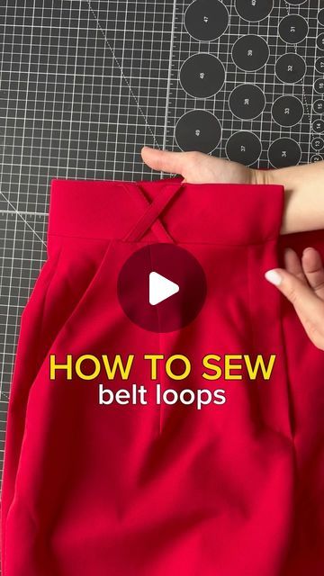 Julija Gobere on Instagram: "An idea how to sew belt loops: instead of making individual belt loops, try sewing one long strap first and then cut it into needed lengths✂️ This way, pressing and sewing belt loops becomes a bit easier!🤗  #howtosew #sewingtutorial #learntosew #sewingtechniques" Add Belt Loop To Pants, Sewing Belt Loop, How To Make Belt Loops For Pants, How To Add Belt Loops To Pants, Sewing Belt, Sewing Tiktok, Tutorial Sewing, Sew Zipper, Sewing Pants