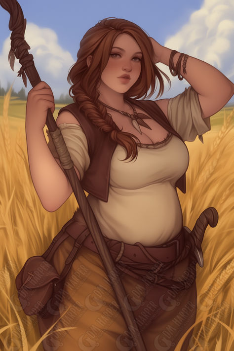 Druid Outfits Female, Unique Dnd Character Ideas, Dnd Breastplate, Hag Character Art, Hillbilly Character Design, Dnd Smuggler, Dnd Acolyte, Character Eating Reference, Human With Animal Features