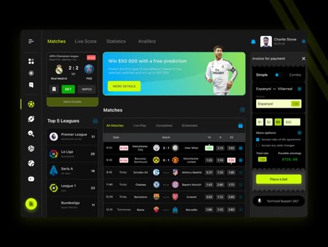 Betting Site Web Design, Sport Betting Design, Sports Betting Design, Betting Website Design, Football Website Design, Madrid Psg, Web Sport, Betting Website, Football App