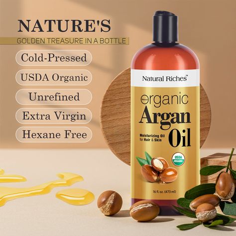 ORGANIC Argan oil cold-pressed, unfiltered, is perfect for damaged, coarse hair, help bring your smoothness back; Apply to damp hair and let dry naturally; with Moroccan Argan Oil SOFTNESS AND STRENGTH: Moroccan Argan oil for coarse hair, penetrates, moisturizes, renews & creates softness and strength, protecting your hair from harmful styling heat and damage, making hair silky and smooth. natural organic argan oil for hair, promoting nourishment and revival for your locks. Our Moroccan argan oil for hair is lightweight & non-greasy. DEEP Moisturizing: smooth and restore luster to damaged, dry and coarse hair; applying Organic Argan Oil will have your hair feeling nourished and renewed so you can have the confidence that only comes from loving your beautiful hair. Humidity Resistance ORGAN Hair Humidity, Argan Oil For Hair, Carrier Oils For Skin, Argan Oil Of Morocco, Argon Oil, Natural Hair Treatments, Hair Silky, Natural Hair Oils, Organic Argan Oil