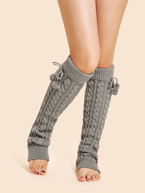 Cable Knit Leg Warmer Socks -SHEIN(SHEINSIDE) Leg Warms, Leg Warmer Socks, Warmers Outfit, Warmer Socks, Leg Warmers Outfit, Thigh High Leg Warmers, Cable Knit Leg Warmers, Crochet Leg Warmers, Knit Leg Warmers