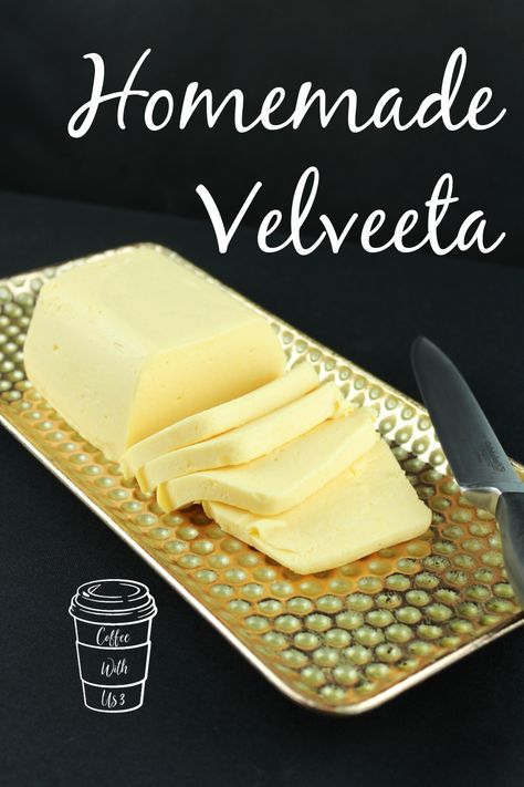 Homemade Velveeta has all the wonderful meltiness and none of the nasty chemicals. It's a great substitute for the store bought stuff. Homemade Velveeta, Deli Meat Recipes, Cheddar Cheese Powder, Cheese Recipes Homemade, Cheese Making Recipes, Healthy Chocolate Chip Cookies, Cheese Powder, Homemade Gluten Free, Homemade Cheese