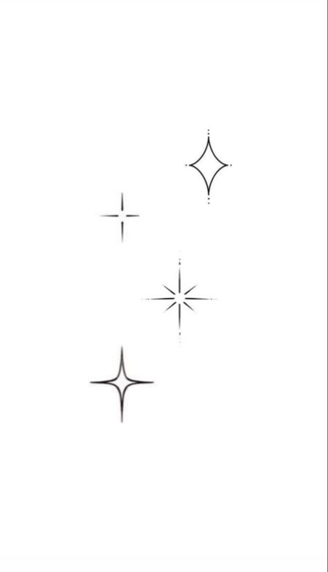 Minimalistic Stars Tattoo, Cosmic Star Tattoo, White Ink Star Tattoo, Star Tattoos On Arm, Sparkle Tattoo Stencil, Small Stars Tattoo Designs, Small Star Tattoos For Women, Star Minimalist Tattoo, Stars Tattoo Stencil