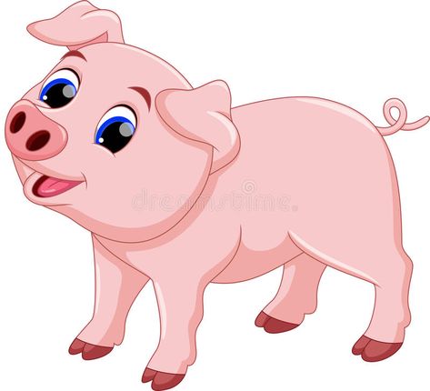 Pig Clipart, Pig Painting, Happy Pig, Pig Drawing, Pig Illustration, Funny Pigs, Disney Art Drawings, Pig Cartoon