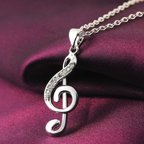 Vanellope Y Ralph, Music Note Necklace, Nota Musical, Buy Necklace, Wedding Accessories Jewelry, Musical Note, Music Note, Charm Pendant Necklace, Silver 925 Necklace