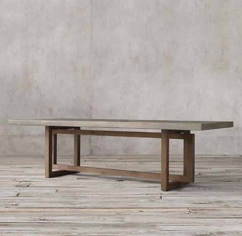 Dining Table Wood, Concrete Dining Table, Concrete Table, Table Wood, Solid Wood Dining Table, Rectangular Dining Table, Rectangular Table, Wood Dining Table, Restoration Hardware