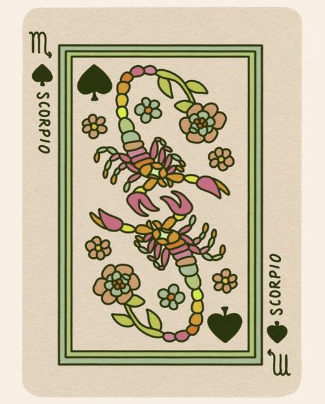 Playing Card Poster, Scorpio Art, Card Poster, Scorpio Zodiac, Zodiac Art, Love Music, Astrology Zodiac, Playing Card, Diy Frame