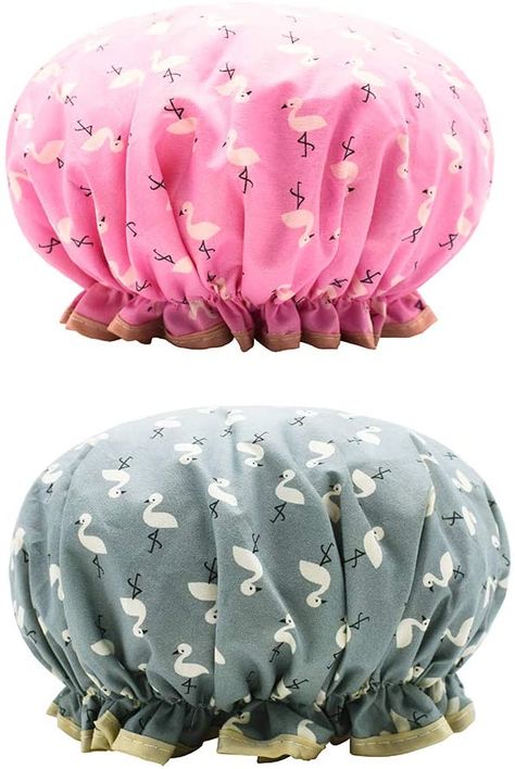 Shower Caps For Women, Cleaning Face, Bath Cap, Portable Shower, Hair Dry, Body Shower, Flamingo Pattern, Cap Women, Shower Caps