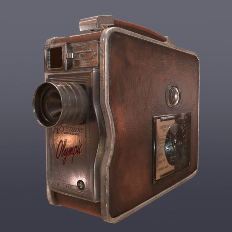 Old worn video camera, Sebastian Emanuelsson on ArtStation at https://www.artstation.com/artwork/3mZnE Retro Props, Camera Concept Art, Reto 3d Camera, Steampunk Camera Diy, Video Game Props Concept Art, Old Fashion Camera, 1800s Camera, Game Level Design, Japanese Mythology