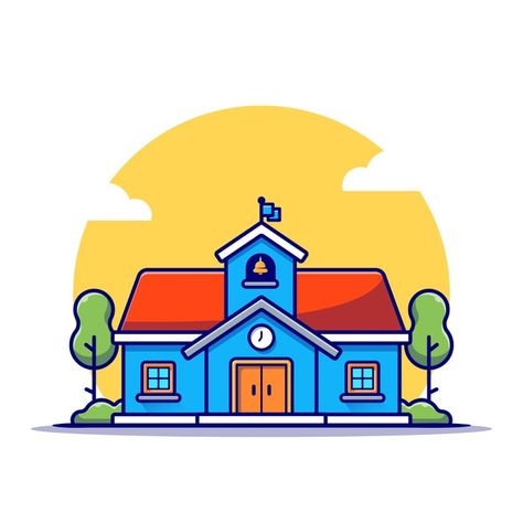 School building illustration | Free Vector #Freepik #freevector Building Cartoon, Urban Icon, Cartoon Building, Architecture Collection, House Cartoon, Education Icon, Building Illustration, Educational Infographic, Vector Icons Illustration