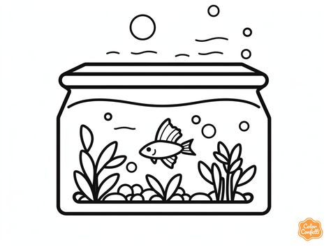 illustration of Fish tank friends to color Aquarium Drawing, Aquatic Animals, Exotic Fish, Aquatic Plants, Underwater World, Animal Coloring Pages, Aquarium Fish, Exotic Pets, Free Kids