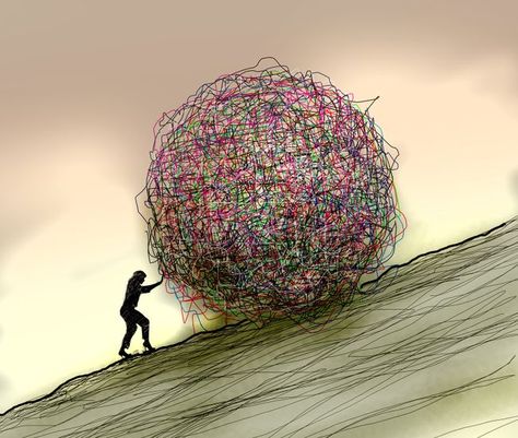 An illustration of a woman pushing a large, messy, tangled ball up a hill Emotional Labor, Smart Goal Setting, Teaching Profession, Arts Integration, Teaching High School, High Expectations, School System, Social Emotional, Reading Writing