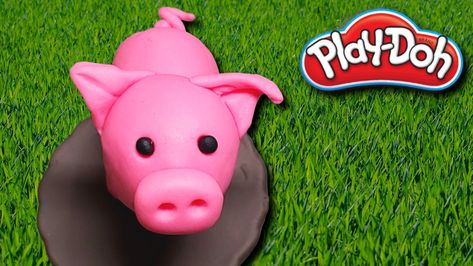 Playdoh pig.easy playdoh creation of piglet Easy Playdoh Animal, Easy Playdoh Creations, Animals With Clay, Playdoh Creations, Playdough Creations, Pig Farm, Pig House, Preschool Arts And Crafts, Pig Farming