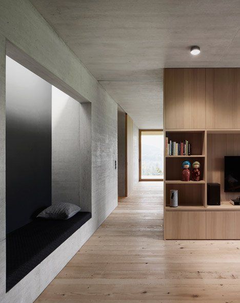 Dezeen Architecture, Bernardo Bader, Houses Architecture, Interior Minimalista, A Living Room, Residential Interior, House Inspiration, Interior Architecture Design, Interior Spaces