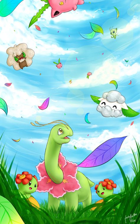 Love For Meganium by purplebaer Tangrowth Pokemon, Plant Pokemon Wallpaper, Ivysaur Art, Ivysaur Pokemon Art, Pokemon Lock Screen, Pokemon Emerald Art, Monster Games, Wild Pokemon, Pokemon Memes