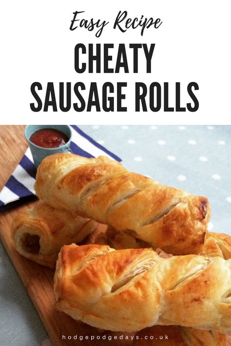 Recipe: Easy, Cheaty Sausage Rolls Sausage Rolls Recipe Easy, Caravan Meals, Best Sausage Roll Recipe, Rolls Recipe Easy, Pie Homemade, Homemade Sausage Rolls, Sausage Rolls Recipe, Picnic Sandwiches, British Dishes