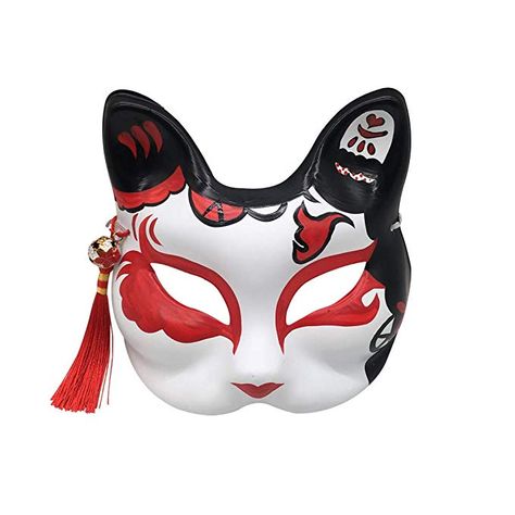 Amazon.com: YangYong Hand Drawing Cosplay Kitsune/Kabuki Fox/Cat Masks Masquerade Party Ball: Clothing Japanese Cat Mask, Halloween Costume Animal, Chinese Mask, Japanese Masks, Cat Masks, Mask For Halloween, Animal Cosplay, Animal Halloween Costumes, Steampunk Mask