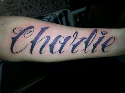 Name tattoo Charlie Name Tattoo, Charlie Name, Sins Tattoo, Sin Tattoo, Tattoo Name, 7 Sins, West Lafayette, Name Tattoo Designs, Best Friend Tattoos