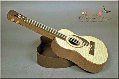 A Guitar For My Son Guitar Box Diy, Miniature Making, Musical Cards, Guitar Diy, Teresa Collins, Cardboard Box Crafts, Finally Friday, Scrapbook Gift, Creative Gifts For Boyfriend