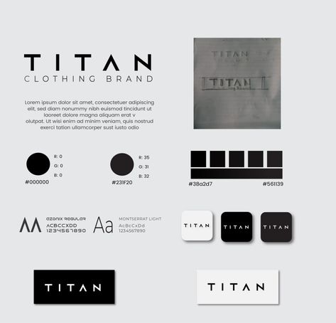 Clothing Brand Presentation, Mens Clothing Brand Logo Ideas, Men Clothing Brand Logo Design, Men Fashion Brand Logo, Mens Fashion Logo Design, Men Branding, Clothing Brand Identity, Black And White Brand Identity, Titan Logo